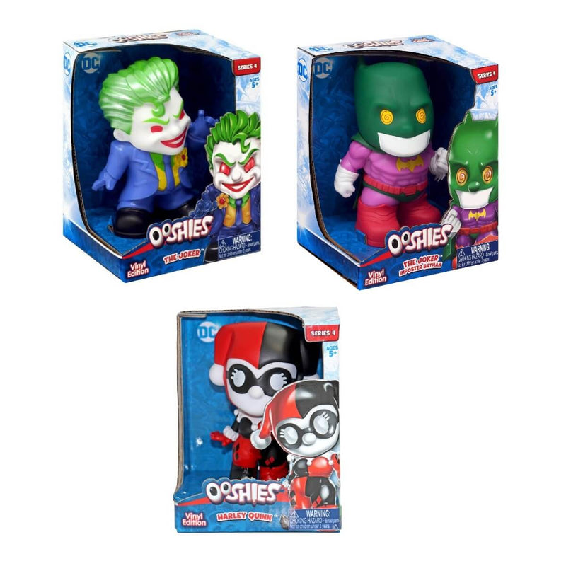 The Joker, Imposter Batman & Harley Quinn 3-Piece Collector's Bundle Ooshies, Series 4 Figures