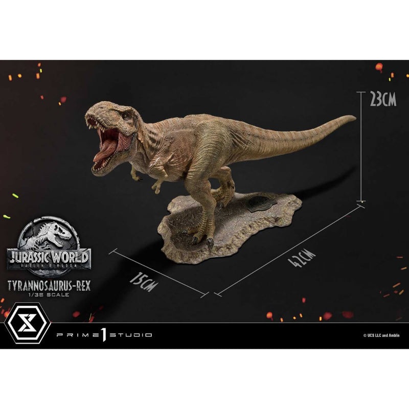 Tyrannosaurus Rex 1/38 Scale 9" Statue - Jurassic World: Fallen Kingdom - Prime Studio, showing measurement