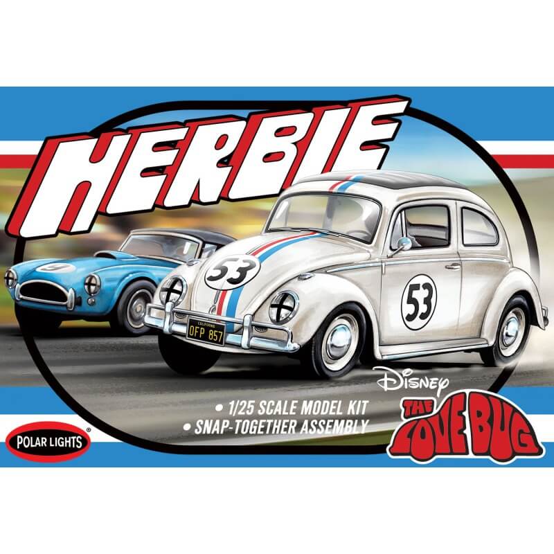 Herbie The Love Bug Volkswagen Beetle 1/25 Scale Model Kit - Polar Lights