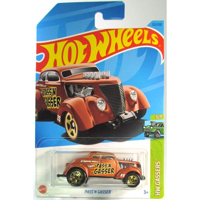 Hot Wheels 2023 Mainline HW Gassers Series Cars (International Card), Pass'N Gasser 5/5 212/250 HKH65
