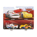 Packaged toy cars from Disney Pixar's 'Cars' series on a white background