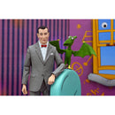 Pee-wee Herman Ultimate NECA 7-Inch Scale Action Figure standing with grin of face next to his pal, Pterri 
