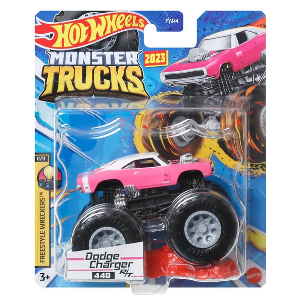 Hot Wheels 2023 1:64 Scale Die-Cast Monster Trucks (Mix 12), Dodge Charger R/T 440