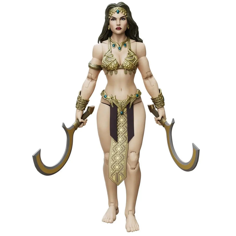 Queen of the Black Coast Action figure with armor and weapons on a white background