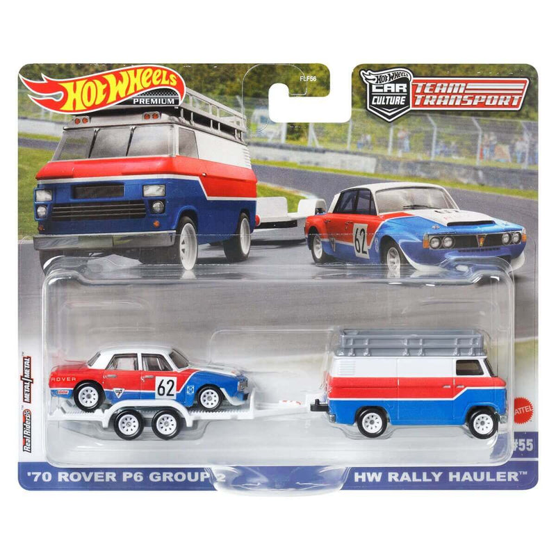 Hot Wheels Team Transport '70 Rover P6 Group 2 with HW Rally Hauler (Series