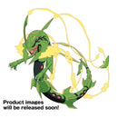 BANDAI Pokemon Mega Rayquaza Model Kit *Image is prototype and pending* Animated character with green and yellow colors on a white background
