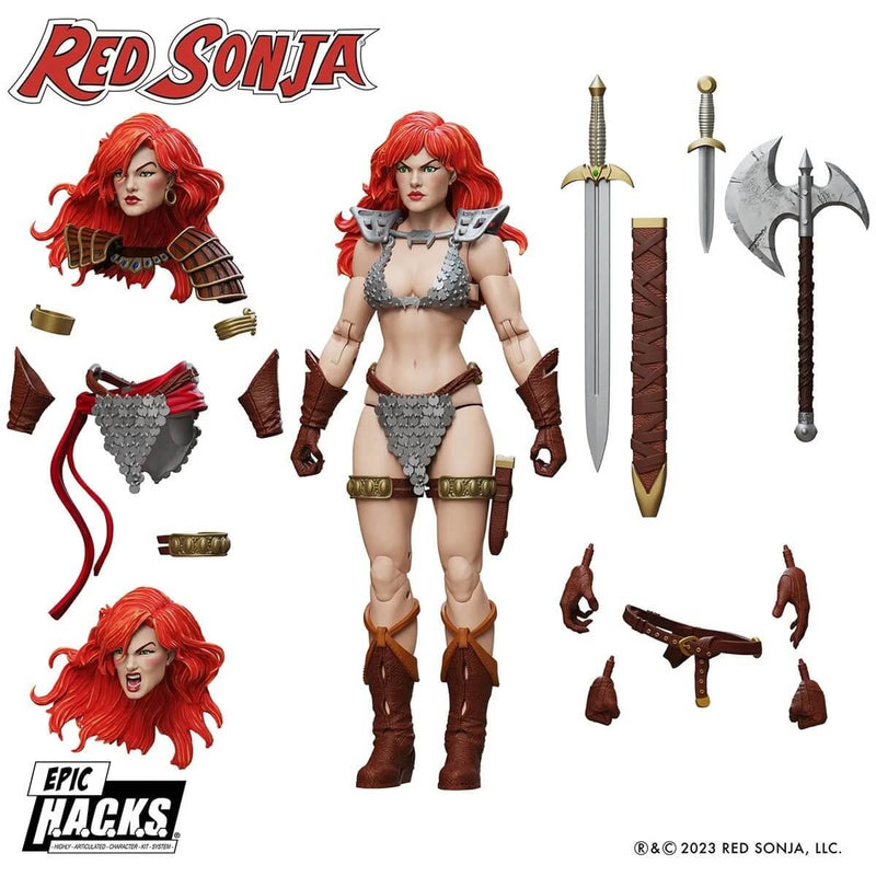 Red Sonja Epic H.A.C.K.S. 1:12 Scale Action Figure - Boss Fight Studio, Figure unpackaged with accessories