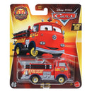 Red Toy fire truck in packaging with Disney Pixar Cars branding