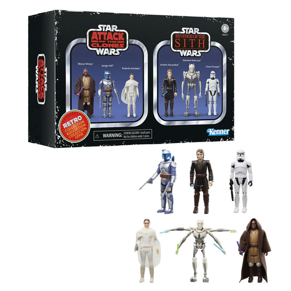 Star Wars: Episode II & III Retro 3 .5" Kenner Action Figures 6-Pack