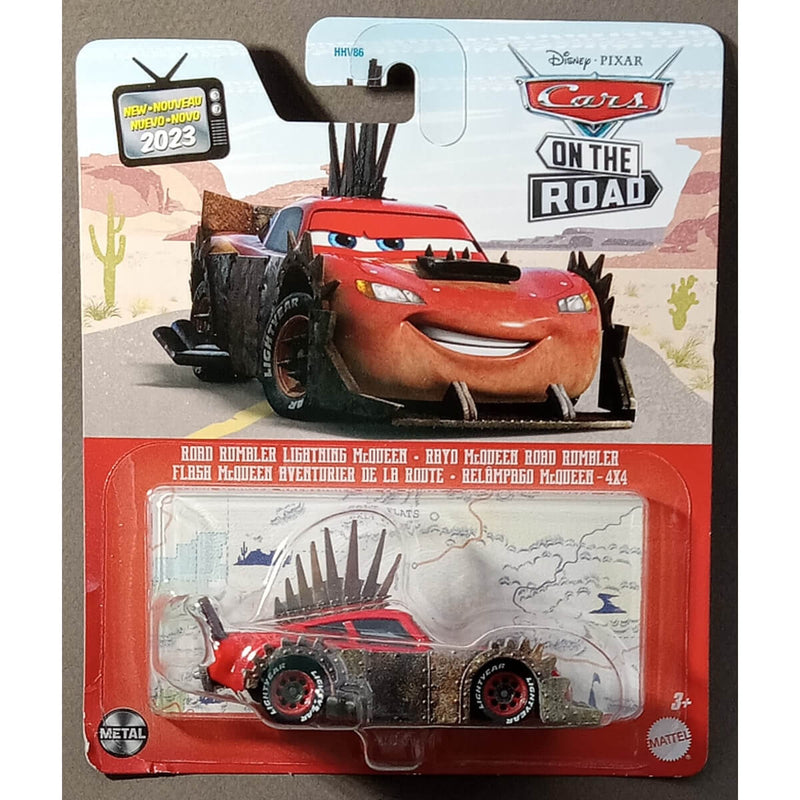 Disney Pixar Cars 2023 Character Cars (Mix 9) 1:55 Scale Diecast Vehicles, Road Rumbler Lightning McQueen