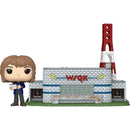 Figurine of a person in front of a building with 'WSQK' signage on a white background