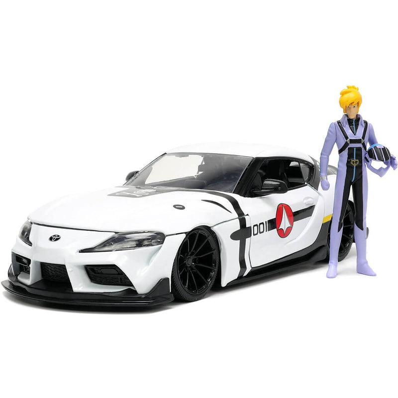 2020 Toyota Supra with Roy Fokker Figure 8" Robotech 1:24 Scale Die-Cast Vehicle, unpackaged