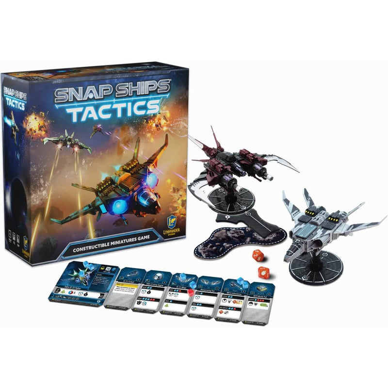 Snap Ships Tactics Starter Box Set Build-And-Battle Game, packaging and ships