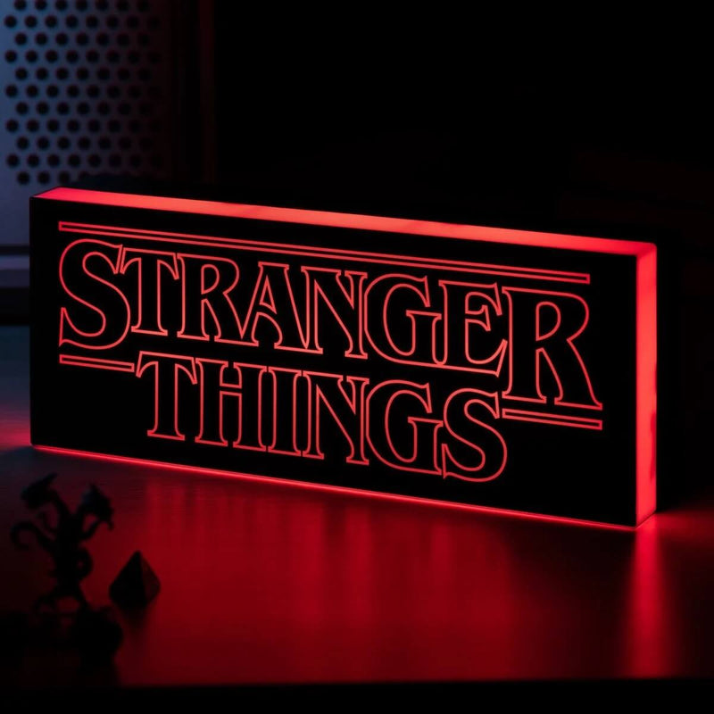 Paladone Stranger Things LED 12-Inch logo light, unpackaged, illuminated