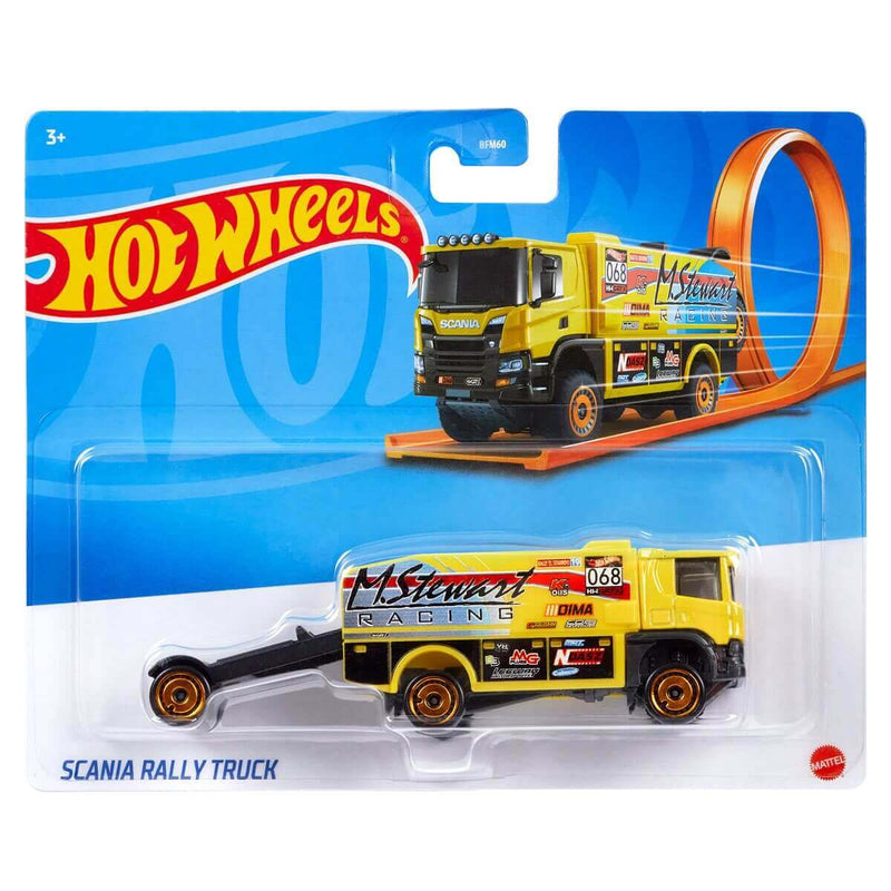 Hot Wheels 2023 Trackin' Trucks (Mix 2) 1:64 Scale Diecast Vehicles, Scania Rally Truck