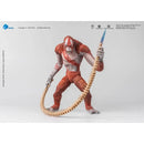 Action figure of Skar King red and gray ape-like creature holding a blue weapon on a white background