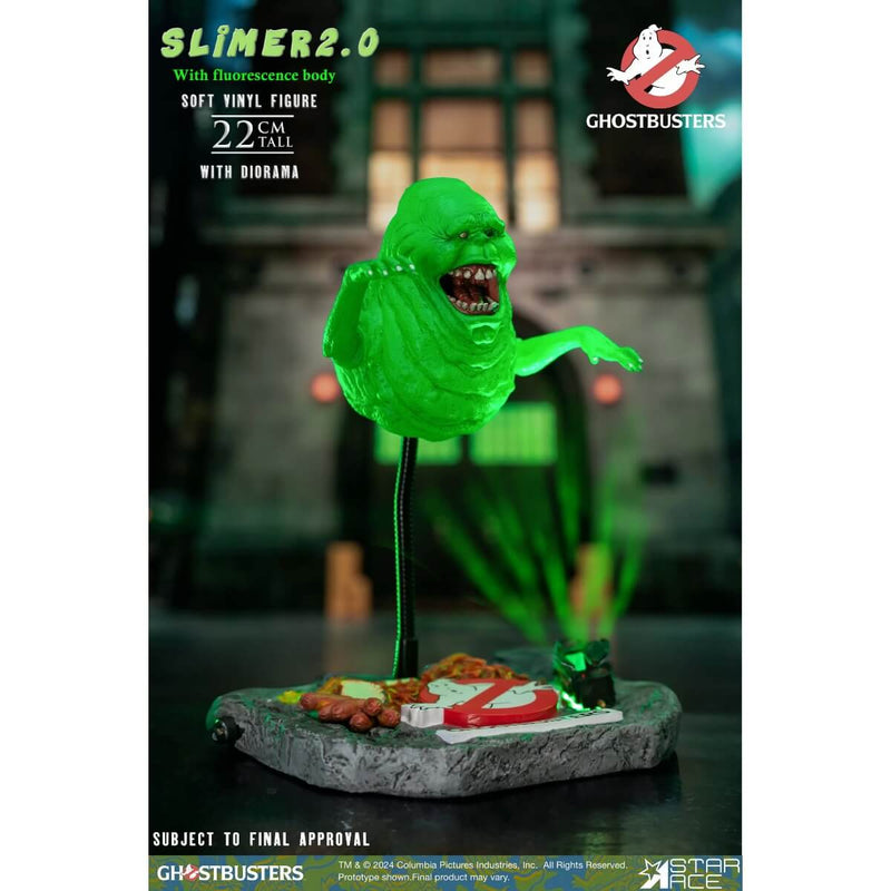 Slimer Ghostbusters 1/8 Scale Collectible Figure w/ Light-Up Ghost Trap - Star Ace, figure right side