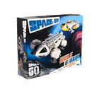 A toy building block set box for SPACE: 1999, featuring the Eagle & Hawk crew capsule model. The packaging displays a space-themed background with blue and black tones, showing the assembled white and gray capsule model and a smaller yellow/orange spacecraft.