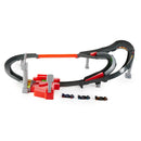 Hot Wheels Racing Formula 1 Sprint Race Circuit Trackset, trackset out of box displayed with three die-cast cars in front