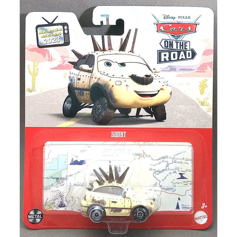 Disney Pixar Cars 2023 Character Cars (Mix 10) 1:55 Scale Diecast Vehicles, Squat "On the Road" New for 2023 HKY58