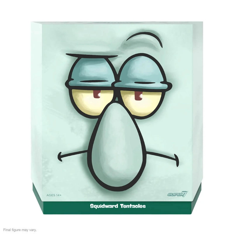 Squidward Tentacles - SpongeBob SquarePants Ultimates 7" Scale Action Figure - Super7, front cover of outer packaging 