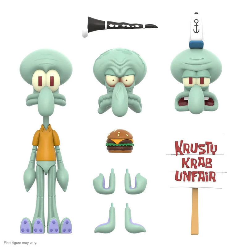 Squidward Tentacles - SpongeBob SquarePants Ultimates 7" Scale Action Figure - Super7, figure with accessories