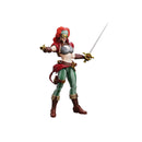 Red Sonja Steampunk Epic H.A.C.K.S. 1:12 Scale Action Figure holding gun in one hand and a sword in the other