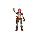 Red Sonja Steampunk Epic H.A.C.K.S. 1:12 Scale Action Figure holding sword down on side and in the other hand holding beer mug