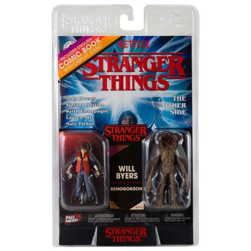 McFarlane Toys Stranger Things Page Punchers 2-Pack 3-Inch Action Figures with Comic Book, Will Beyers and Demogorgon packaged