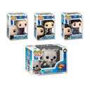 Four Funko Pop! vinyl figures in their packaging on a white background - Lex Luthor, Superman, Krypto, and Lois Lane