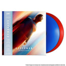 Vinyl record with Superman cover art and red and blue disc