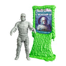 Mummy figurine with a Goosebumps themed tomb on a white background