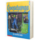 Goosebumps themed action figure book with 'The Haunted Mask' on a white background