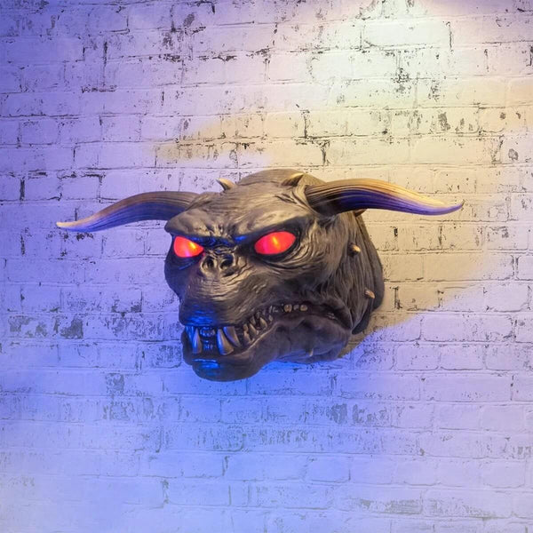 Ghostbusters Terror Dog Light-up Wallbreaker, Trick Or Treat Studios, mounted and turned on