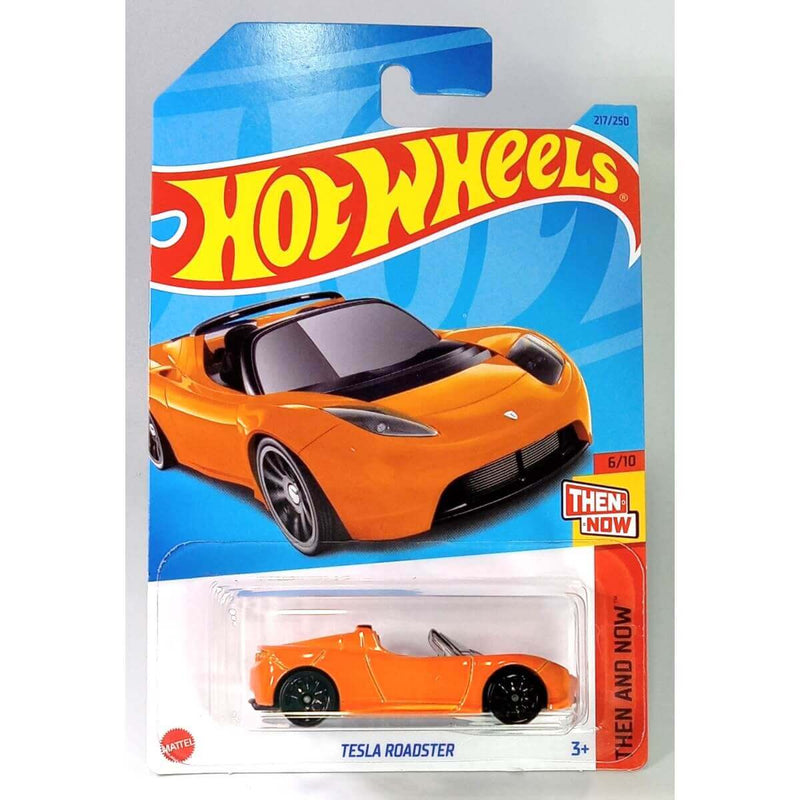 Hot Wheels 2023 Mainline Then and Now Series 1:64 Scale Diecast Cars (International Card), Tesla Roadster 6/10 217/250 HKJ44