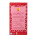 Pink Strawberry Shortcake menu with text and graphics on a white background