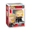 Funko Pop! Movies The Lost Boys David vinyl figure in its original window box packaging, featuring a blonde character with yellow eyes and a black outfit.