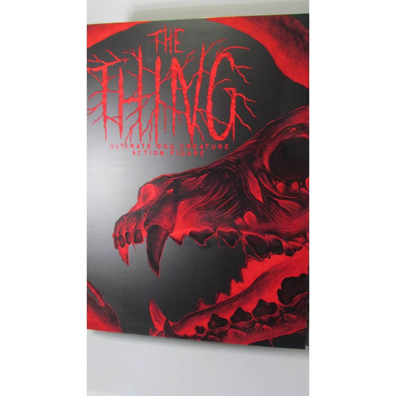 NECA The Thing (1982) Deluxe Ultimate Dog Creature 7-Inch Scale Action Figure, packaging front closeup