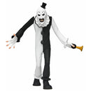 Terrifier Art the Clown Toony Terrors 6-Inch Scale Action Figure holding small horn in hand with white backdrop