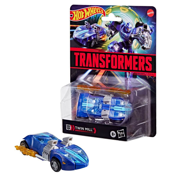 Hot Wheels Transformers twin mill car in packaging on a white background