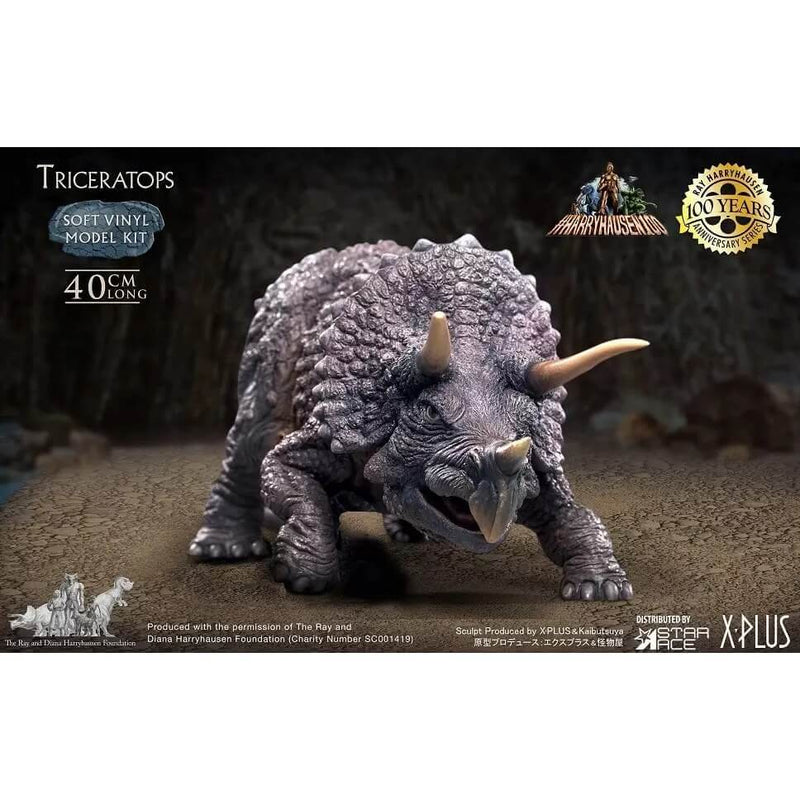Star Ace X-Plus Harryhausen 100 Year Ann. Series Triceratops (Model Kit) SA9012M, painted front view