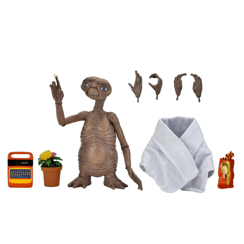 NECA E.T. The Extra-Terrestrial Ultimate 5-Piece Bundle 40th Anniversary Action Figures, Ultimate E.T., out of package