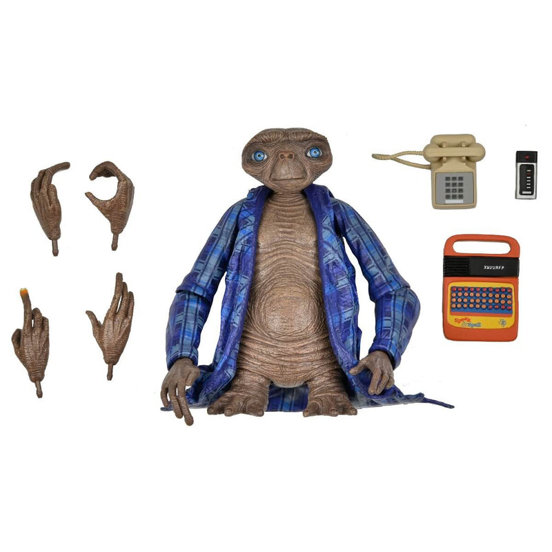 NECA E.T. The Extra-Terrestrial Ultimate 5-Piece Bundle 40th Anniversary Action Figures, Ultimate Telepathic E.T., out of package