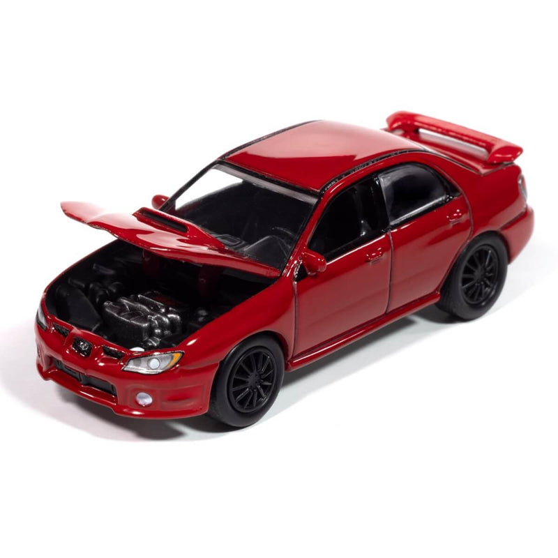 Johnny Lightning 2024 Collector's Tin Vehicles R2 (A&B) 2006 Subaru WRX Mecum Auctions (Red)