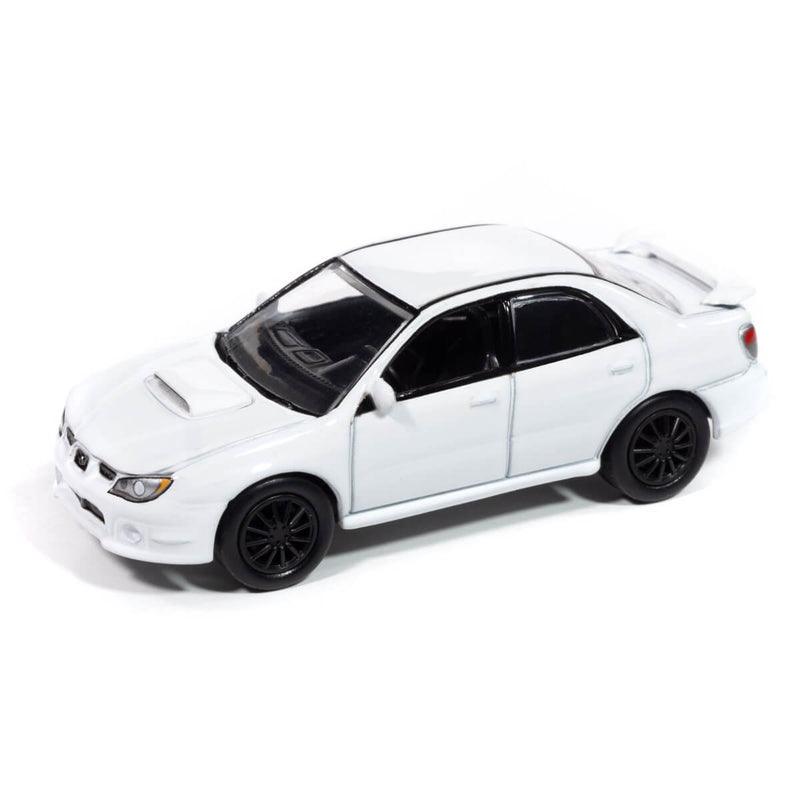 Johnny Lightning 2024 Collector's Tin Vehicles R2 (A&B) 2006 Subaru WRX Mecum Auctions (Pure White)