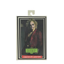 Beetlejuice Beetlejuice Ultimate Red Tuxedo Beetlejuice 7-Inch Scale Action Figure, Cover of Window Packaging displaying Beetlejuice in Red Tux standing  slightly to the side