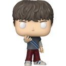 Funko Pop! vinyl figure of a character with brown hair and a striped shirt on a white background
