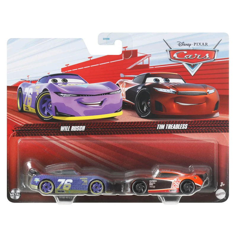 Pixar Cars Character Cars 1:55 Scale 2-Pack: Will Rusch and Time Treadless