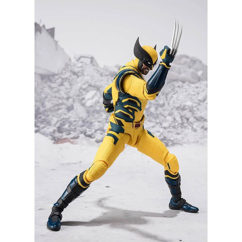 Wolverine S.H.Figuarts 6" Action Figure From Deadpool and Wolverine, right-side view with claw up