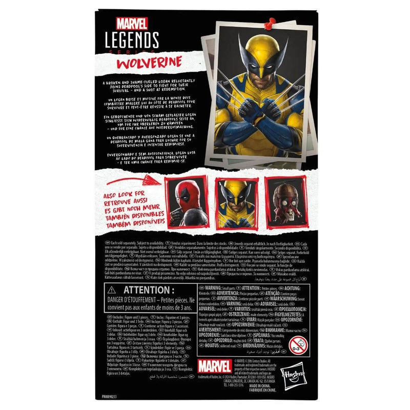 Deadpool & Wolverine Marvel Legends 6-Inch Action Figures, wolverine package back